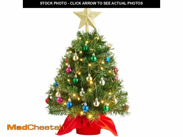 Lot 74-12973770 - Joiedomi 24"/2FT Mini Christmas Tree Tabletop Set with Clear LED Lights, Artificial Mini Christmas T...