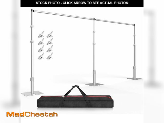 Lot 74-14291355 - EMART Backdrop Stand Heavy Duty 10ftx20ft, Adjustable Pipe and Drape Photo Background Support Kit, M...