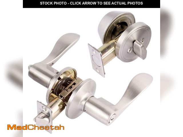 Lot 74-13668135 - TOLEDO Jaen Single Cylinder Satin Nickel Handle Combo Set - UNUSED