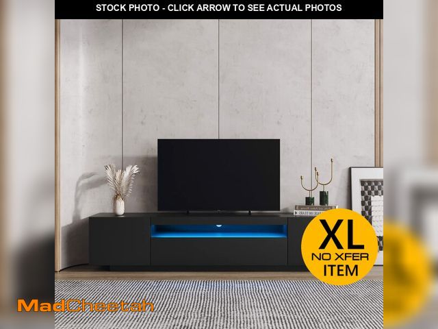 Lot 74-13012234 - Ucloveria 79" Lights, Modern LED Cabinet with Storage Drawers, Living Room Entertainment Center Medi...