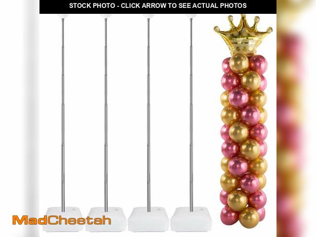 Lot 74-14294480 - AooeDomi Metal Balloon Column Kit Set of 4, Reusable Telescopic Design with Base, Height Adjustable ...