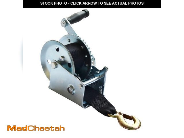 Lot 74-14033576 - BRIDGELAND 1500 lbs. Capacity Trailer Winch with 20 ft. Strap and Hook - UNUSED