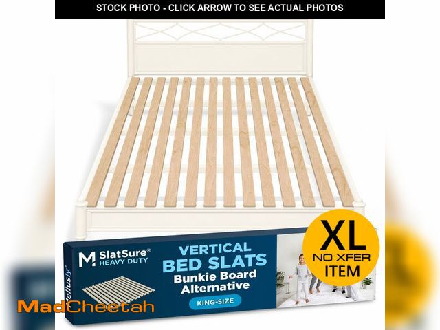 Lot 74-14614005 - Meliusly King Bunkie Board 76x80 - Heavy Duty Vertical Wood Bed Slats - UNUSED