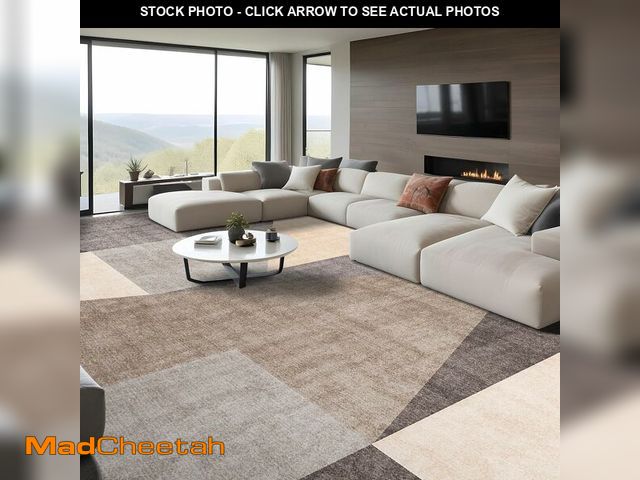 Lot 74-13583425 - Puino Washable Modern Area Rug: 10x14 Large Geometric Area Rugs for Living Room &amp; Bedroom with N...