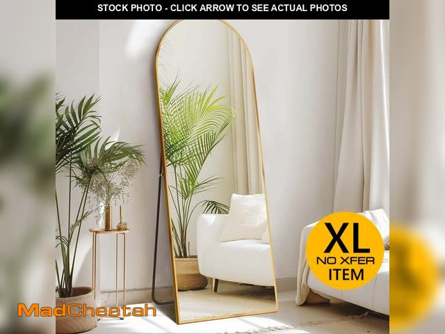 Lot 74-12803275 - CONCETTA 64"x21" Arched Full Length Mirror, Full Body Standing Mirror Floor Mirrors, Gold - UNUSED