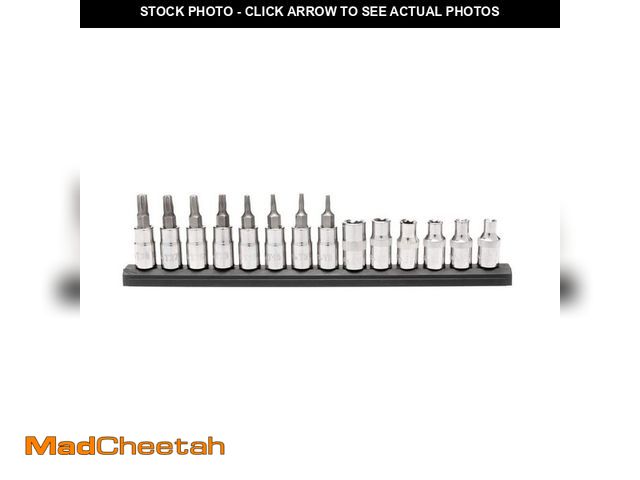 Lot 74-13798052 - (MISSING ONE BIT) Husky 1/4 in. Drive Torx Bit Socket Set (14-Piece) - USED