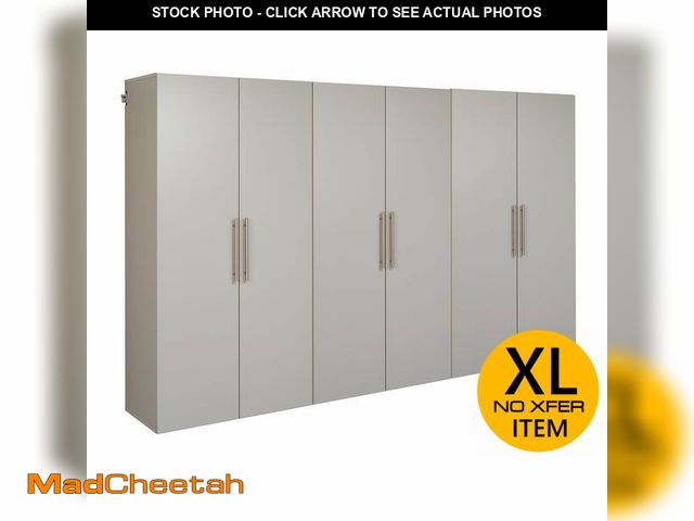 Lot 74-12629883 - Prepac HangUps 108" Garage Cabinet Bathroom Cabinet Wall Mount Ideal for Garage, Kitchen and Laundry...