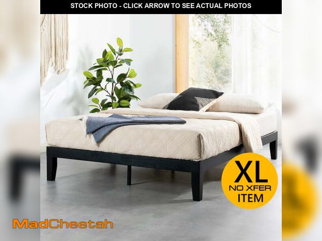 Lot 74-13054464 - Best Price Mattress Naturalista Classic 12" Solid Wood Platform Bed with Wooden Slats, Black, Full -...