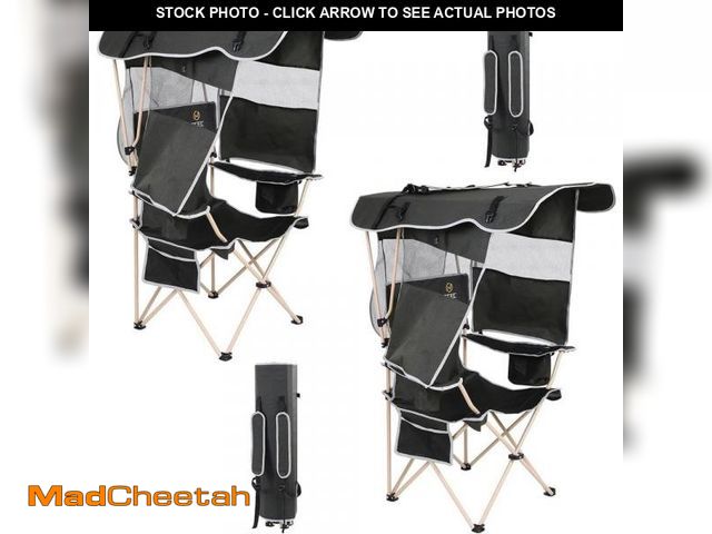 Lot 74-12059544 - MUKE Camping Chair with Canopy, Chair with Shades, Folding Chair with Canopy, Backpack Chair with Co...