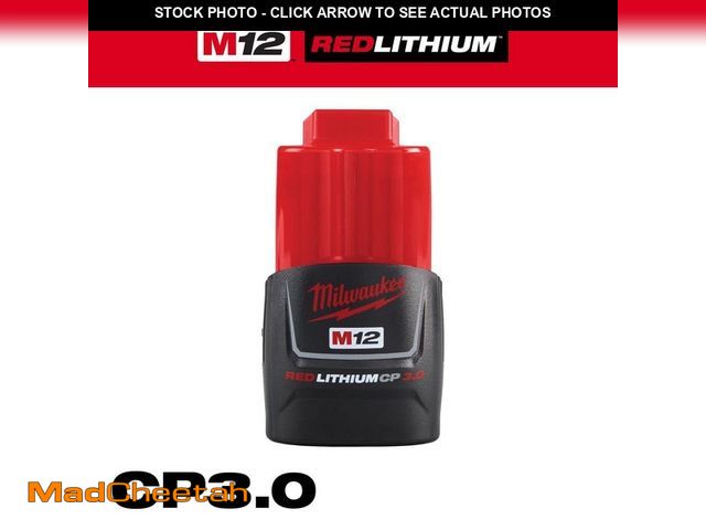 Lot 74-14559114 - Milwaukee M12 12-Volt 3.0Ah Lithium-Ion Compact Battery Pack - UNUSED