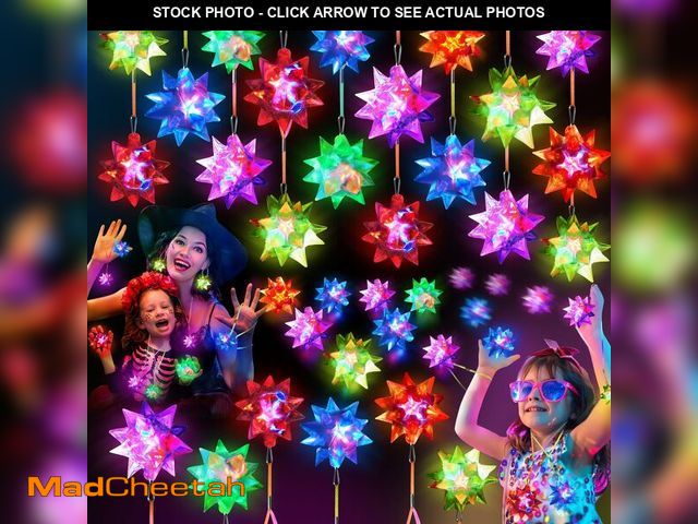 Lot 74-12701766 - HONLYNE24 PCS Flashing Crystal Star Necklaces, Glow Necklaces Bulk Light up Party Favors, LED Glow i...