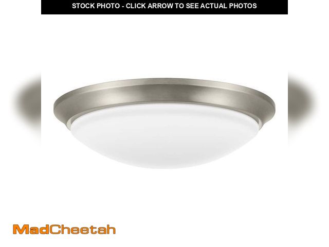 Lot 74-12893943 - Hampton Bay Withers 13 in. Light Brushed Nickel Adjustable CCT Integrated LED Ceiling Flush Mount Fi...