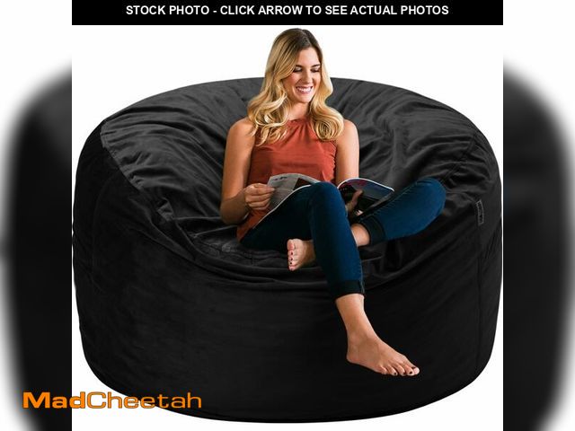 Lot 74-12566629 - HABUTWAY Bean Bag Chair 3Ft Luxurious Velvet Ultra Soft Fur with High Rebound Memory Foam Bean Bag C...