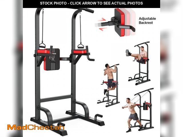 Lot 74-12251875 - LNOW Multifunction Power Tower Pull up Bar Dip Station Power Rack with Adjustable Backrest for Home ...