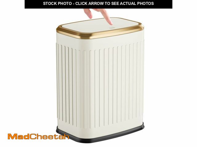 Lot 74-14153802 - TIPGO Bathroom Trash Can with Lid, 2.1 Gallon / 8 Liter Small Garbage Can, Press Top Bin, Stainless ...
