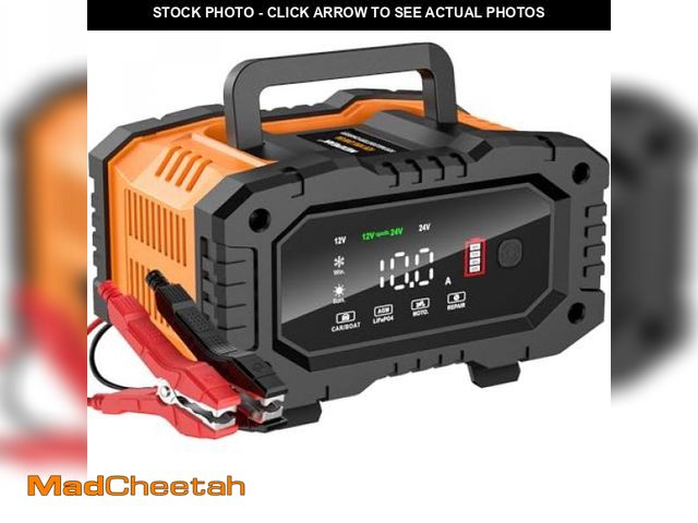 Lot 74-12528781 - NEXPEAK NC202 10-Amp Battery Charger, 12V 24V LiFePO4 Lead Acid Portable Car Battery Charger 8-Stage...