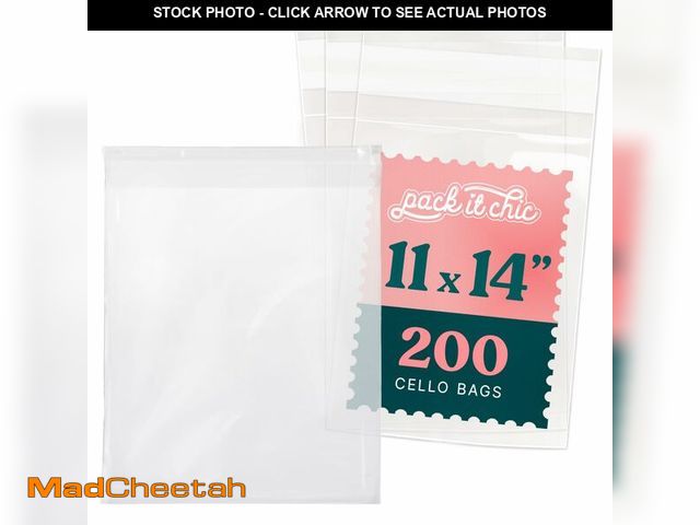 Lot 74-14051530 - Pack It Chic - 11Ã¢â¬Â X 14Ã¢â¬Â Self Sealing Cellophane Bags (200 Pack) - Resealable Adhesive C...