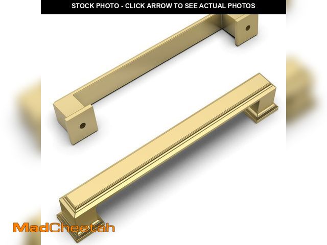 Lot 74-12709092 - Amerdeco 6 Pack Brushed Gold Cabinet Pulls 5 Inch Hole Center Brushed Gold Drawer Pulls Cabinet Hard...