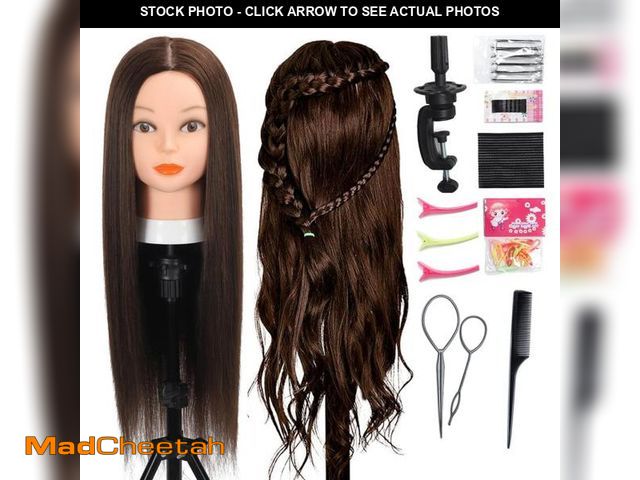 Lot 74-12311156 - Opini 26Ã¢â¬Â-28Ã¢â¬ÂMannequin Head 80% Real Hair Manikin Head Cosmetology Doll Head for Styling...