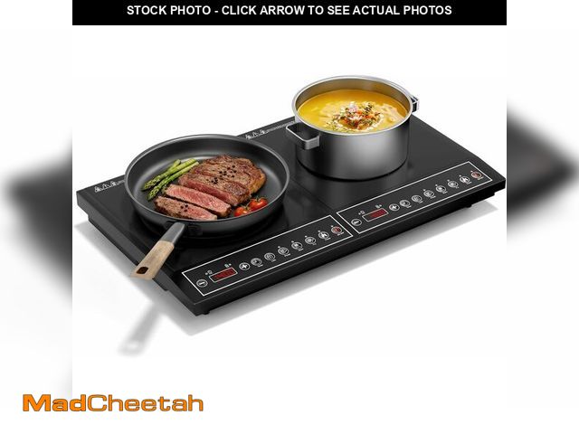 Lot 74-14598245 - Saitravexia Double Induction Cooktop 1800W, Portable 2 Burner Electric Cooktop with Button Control, ...