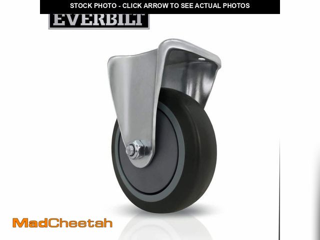 Lot 74-12771039 - Everbilt 5 in. Gray Rubber Like TPR and Steel Rigid Plate Caster with 350 lb. Load Rating - UNUSED