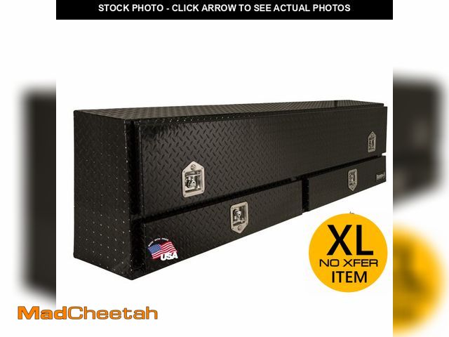 Lot 74-13119544 - Buyers Products 1725641 Contractor Truck Tool Box, 72 x 21 x 13.5 in, Black Diamond Tread Aluminum, ...