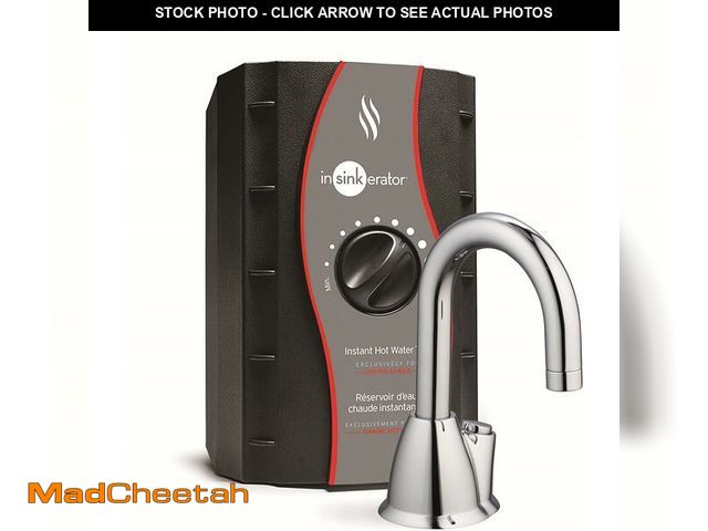 Lot 74-13698108 - InSinkErator HOT100 Instant Hot Water Dispenser System - Faucet &amp; Tank, Chrome, H-HOT100C-SS - U...