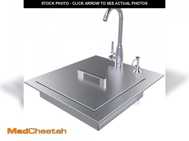 Lot 74-12255595 - Sunstone Designer 20.5 in. W x 22.25 in. D x 5 in. Stainless Steel Build-In Sink with Cover and Fauc...