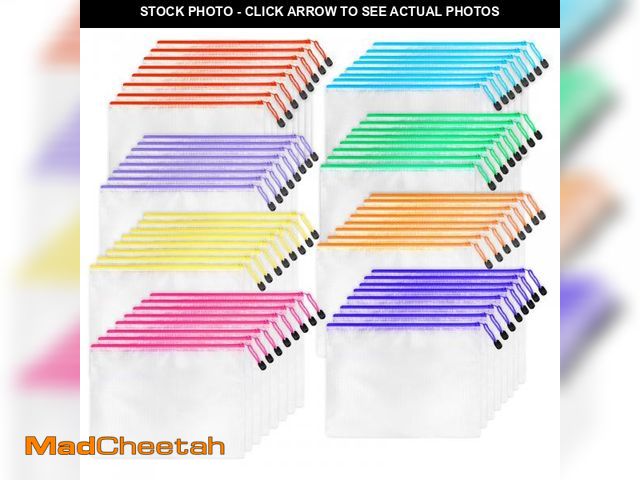 Lot 74-12110655 - 64pcs A4 Mesh Zipper Pouch Bags, Mesh Bags with Zipper Bulk, Pouches for Organization, Clear Storage...