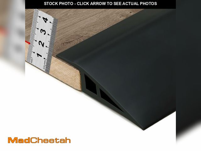 Lot 74-14426199 - Floor Transition Strip Self Adhesive Vinyl Door Threshold 2/5"to 3/5" Black - USED