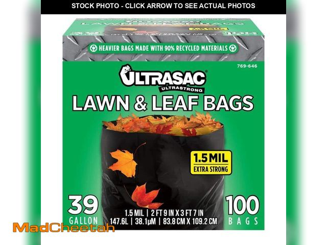Lot 74-12851974 - Ultrasac 39 Gallon Lawn and Leaf Bags (-100 Count) - UNUSED
