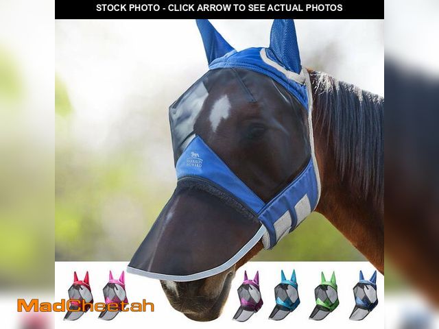 Lot 74-14381174 - Harrison Howard CareMaster Pro Luminous Horse Fly Mask Large Eye Space Long Nose with Ears UV Protec...