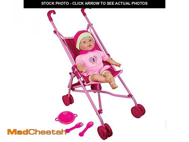 Lot 74-12137820 - Lissi Doll: Umbrella Stroller Set with 16" Doll Role Play Toy, Folds up Compactly, For Ages 4 and up...