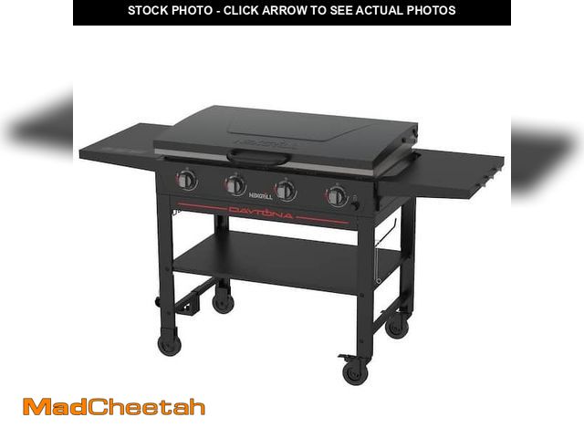 Lot 74-13821393 - Nexgrill Daytona 4-Burner Propane Gas Griddle with Lid in Black - UNUSED