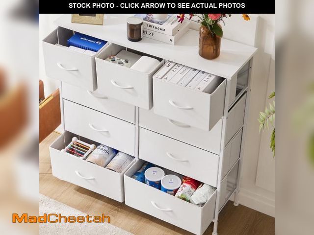 Lot 74-12144025 - CONCETTA 9-Drawer Fabric Dresser Storage Chest for Bedroom, Closet, Storage Furniture for Adults, Wh...