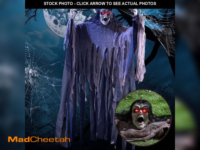 Lot 74-12764531 - Joyfy Halloween Decorations Outdoor,Zombie Groundbreaker with Green Face and Lighted Eyes for Gravey...