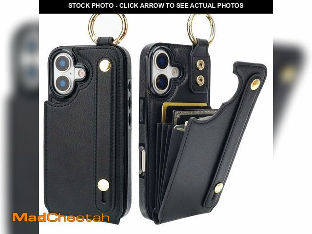 Lot 74-13521294 - Folosu Wallet Case with Card Holder for iPhone 17 Hand Wrist Strap Loop Holder Kickstand RFID Blocki...