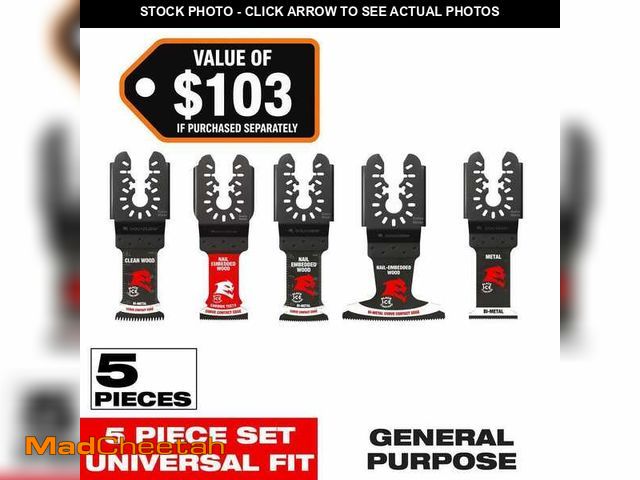 Lot 74-14558839 - DIABLO Universal Fit Wood and Metal Bi-Metal &amp; Carbide Oscillating Blade Set (5-Piece) - UNUSED