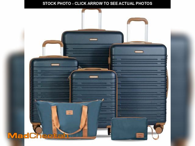Lot 74-13061453 - Hardside Luggage Sets 6 Piece, Hardshell Suitcase with TSA Lock Spinner Wheel and Travel Duffle Bag....