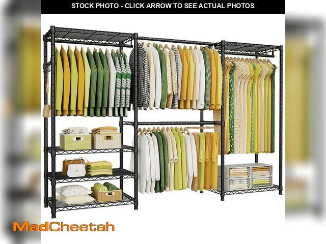Lot 74-14087112 - Ulif E1 Max Heavy Duty Closet Garment Rack, Adjustable Metal Freestanding Expandable Clothing Storag...