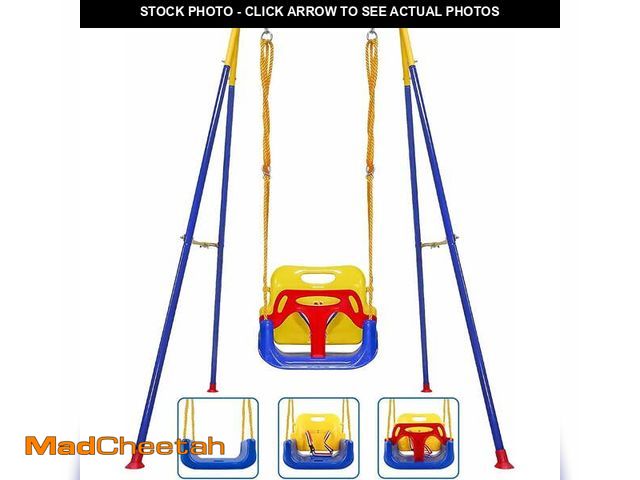 Lot 74-13045574 - G TALECO GEAR 3-in-1 Toddler Swing Sets for Backyard, Comfy Baby Swing Outdoor Indoor, Kids Swing wi...