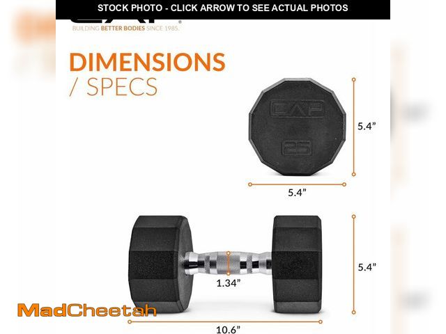 Lot 74-13072364 - CAP Barbell 12-Sided Coated Dumbbell with Chrome Handle, Single, 25 LB - UNUSED
