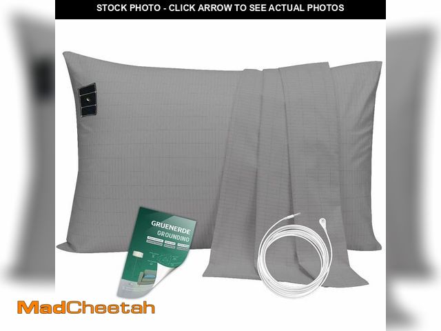 Lot 74-12436744 - Grounding Pillowcase King with 10% Silver Fiber Conductive Grounding Pillow Case 20x36in Silver Fibe...