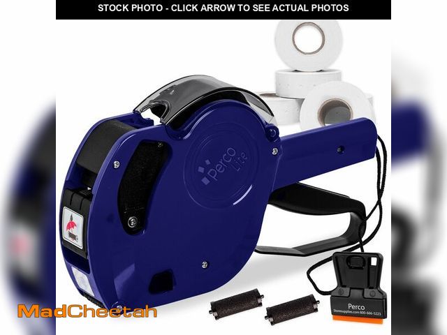 Lot 74-12606452 - Perco Lite 1 Line Dater Gun Kit - Includes 5,000 Blank White Labels, 2 Ink Rollers, 1 Ink Roll and L...