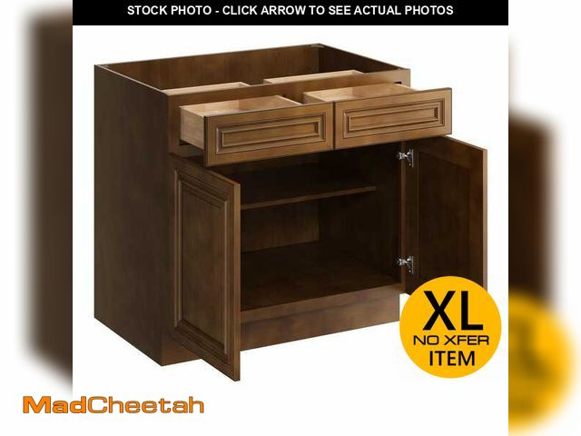 Lot 74-13099393 - Boyel Living 36 in. W x 24 in. D x 34.5 in. H Ready to Assemble Floor Base Kitchen Cabinet in Dark C...
