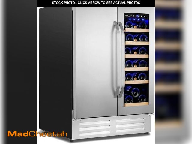 Lot 74-12280499 - Wine and Beverage Refrigerator,24 Inch Dual Zone Wine Beverage Cooler, Built-in/Freestanding Beer an...