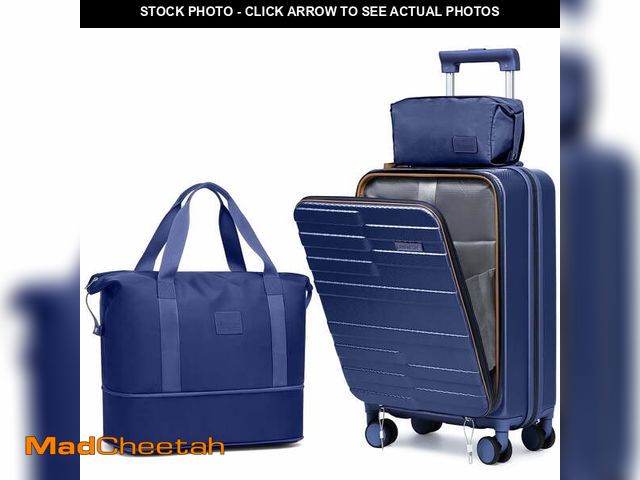 Lot 74-12850244 - Joyway 3-Piece Front Opening Cover Carry-on Luggage Side Hooks TSA Lock Spinner Wheels YKK Zippers -...