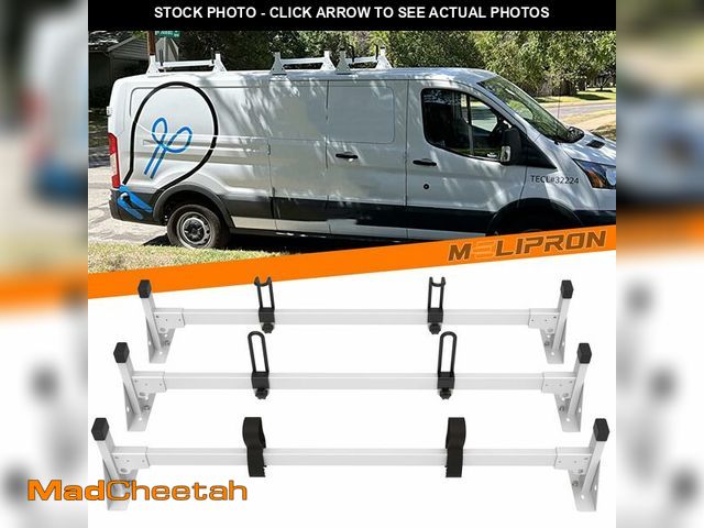 Lot 74-12630972 - MELIPRON Cargo Van Roof Ladder Rack Fit for 2015-2025 Ford Transit 150 250 350, Low/Mid/High Roof, H...