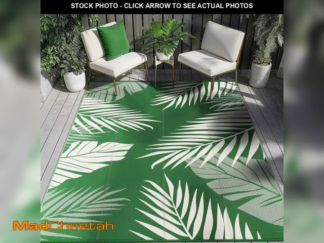 Lot 74-12493264 - DEORAB 8'x10' Outdoor Rugs Waterproof Patio Lightweight Reversible Plastic Carpet Outside Camping Ma...