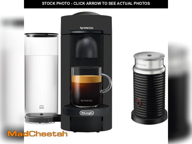 Lot 74-12152832 - Nespresso Vertuo Plus Coffee &amp; Espresso Machine by DeLonghi with Aeroccino - Black Matte - UNUSE...
